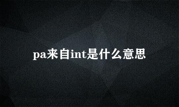 pa来自int是什么意思