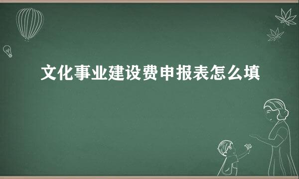 文化事业建设费申报表怎么填