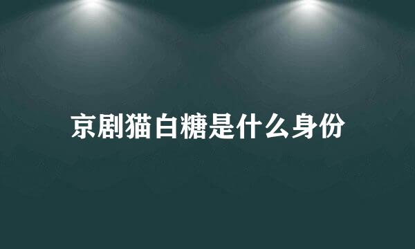 京剧猫白糖是什么身份