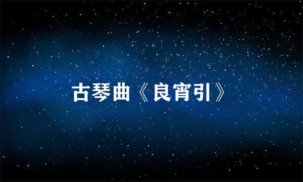 古琴曲《良宵引》