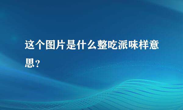 这个图片是什么整吃派味样意思？