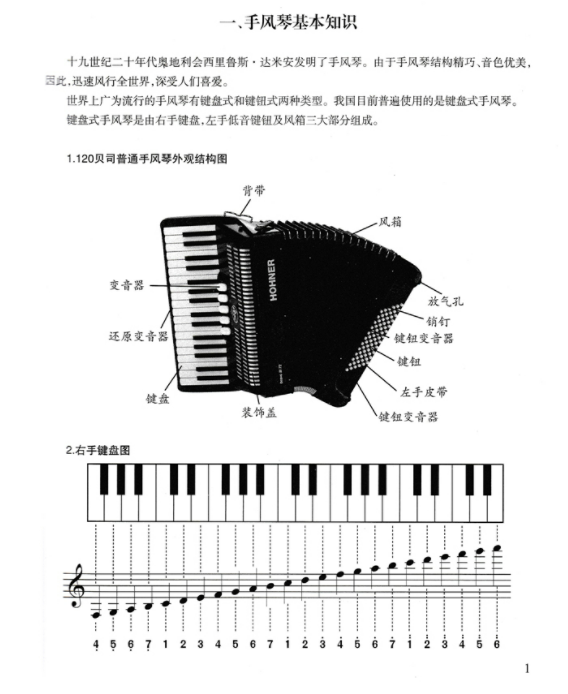 手风琴左手指法图讲解