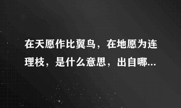 在天愿作比翼鸟，在地愿为连理枝，是什么意思，出自哪里，全文是什么？