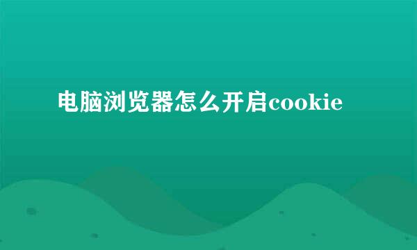 电脑浏览器怎么开启cookie