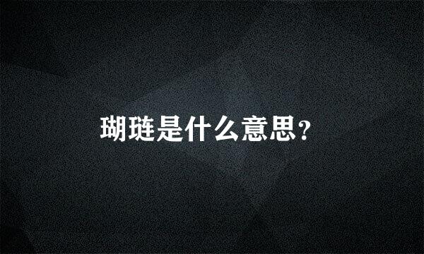 瑚琏是什么意思？