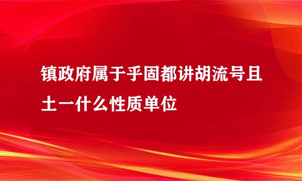 镇政府属于乎固都讲胡流号且土一什么性质单位