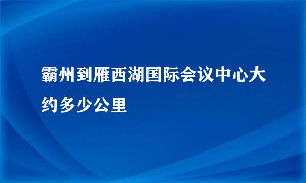 霸州到雁西湖国际会议中心大约多少公里