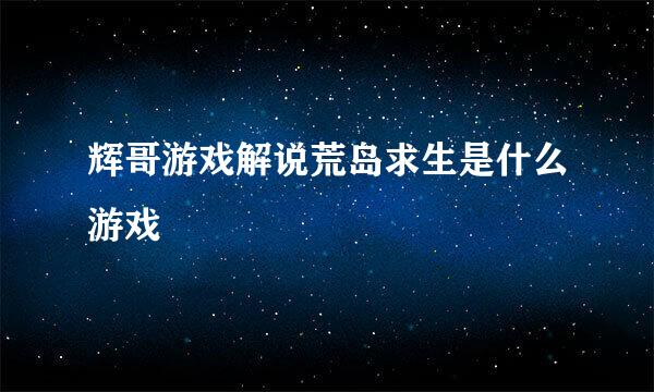 辉哥游戏解说荒岛求生是什么游戏