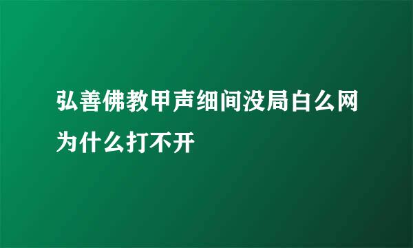 弘善佛教甲声细间没局白么网为什么打不开