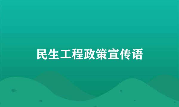 民生工程政策宣传语