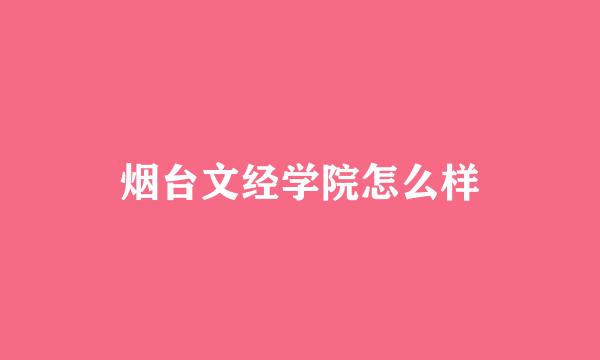 烟台文经学院怎么样