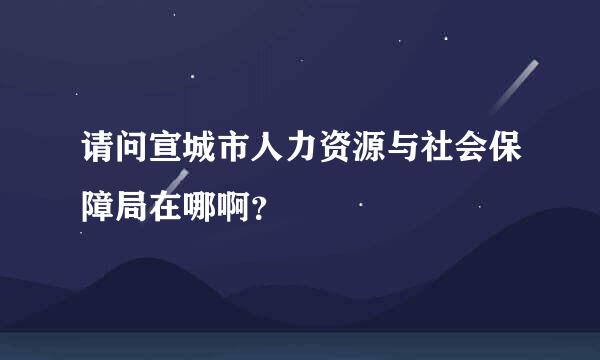 请问宣城市人力资源与社会保障局在哪啊？