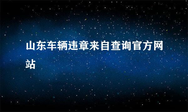 山东车辆违章来自查询官方网站