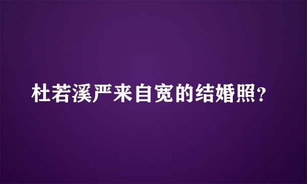 杜若溪严来自宽的结婚照？