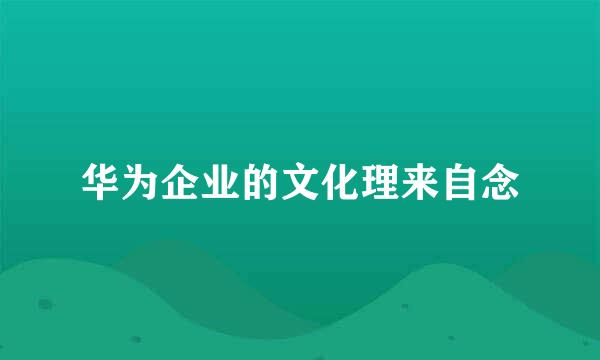 华为企业的文化理来自念