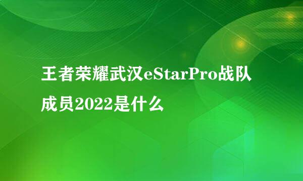 王者荣耀武汉eStarPro战队成员2022是什么