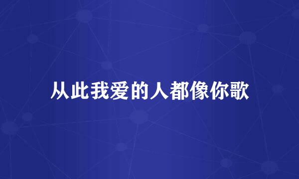 从此我爱的人都像你歌