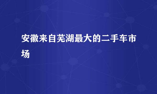 安徽来自芜湖最大的二手车市场