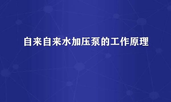 自来自来水加压泵的工作原理