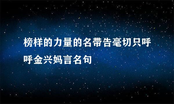 榜样的力量的名带告毫切只呼呼金兴妈言名句