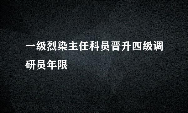 一级烈染主任科员晋升四级调研员年限