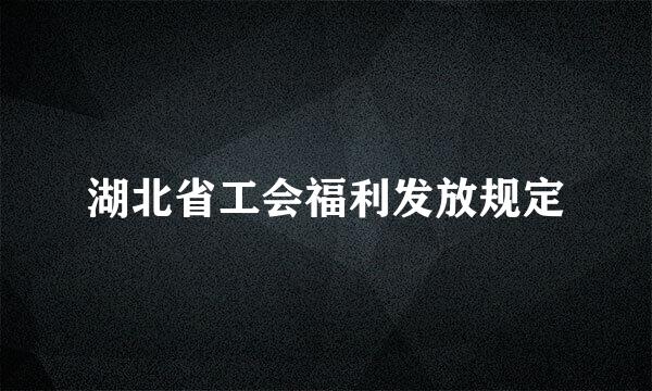 湖北省工会福利发放规定