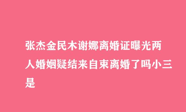 张杰金民木谢娜离婚证曝光两人婚姻疑结来自束离婚了吗小三是