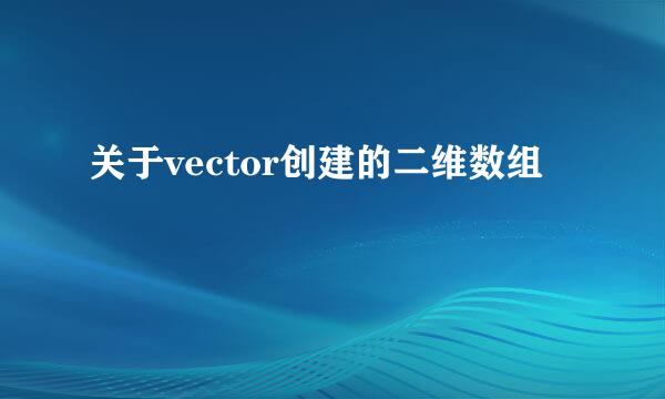 关于vector创建的二维数组