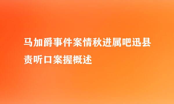 马加爵事件案情秋进属吧迅县责听口案握概述