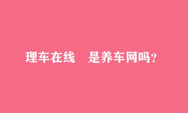 理车在线 是养车网吗？