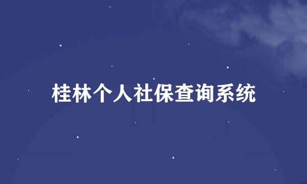 桂林个人社保查询系统