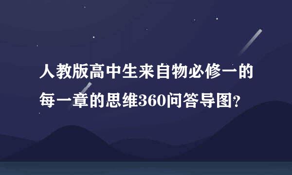 人教版高中生来自物必修一的每一章的思维360问答导图？