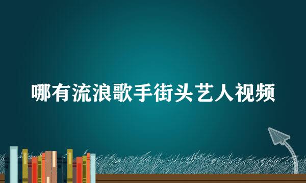 哪有流浪歌手街头艺人视频