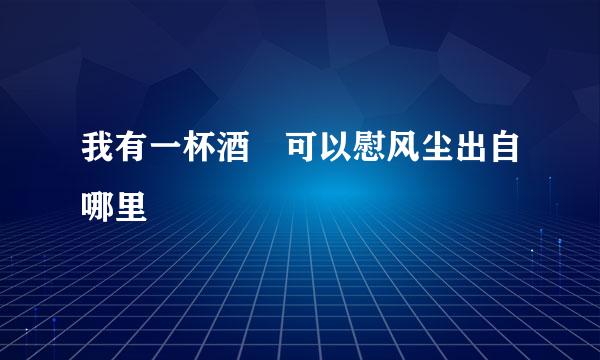 我有一杯酒 可以慰风尘出自哪里