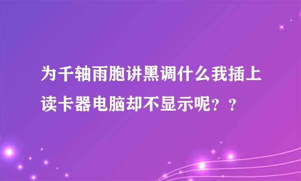 为千轴雨胞讲黑调什么我插上读卡器电脑却不显示呢？？