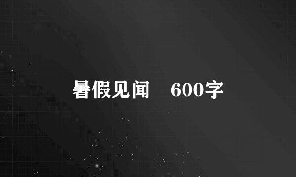 暑假见闻 600字