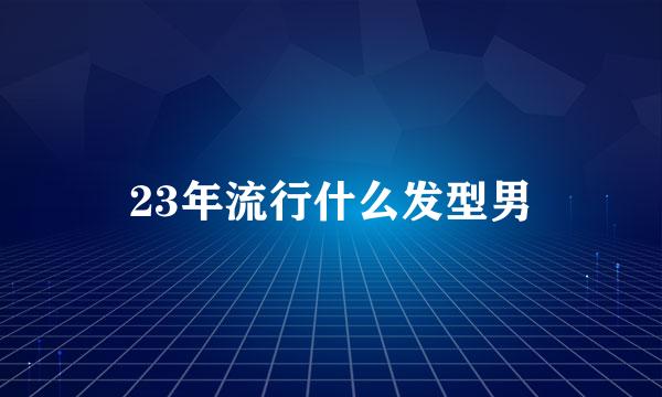 23年流行什么发型男