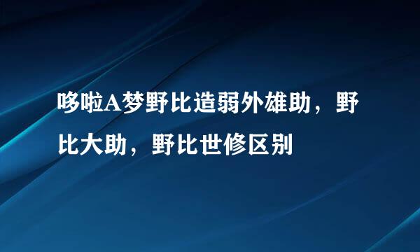 哆啦A梦野比造弱外雄助，野比大助，野比世修区别