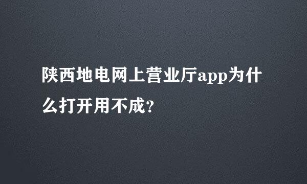 陕西地电网上营业厅app为什么打开用不成？