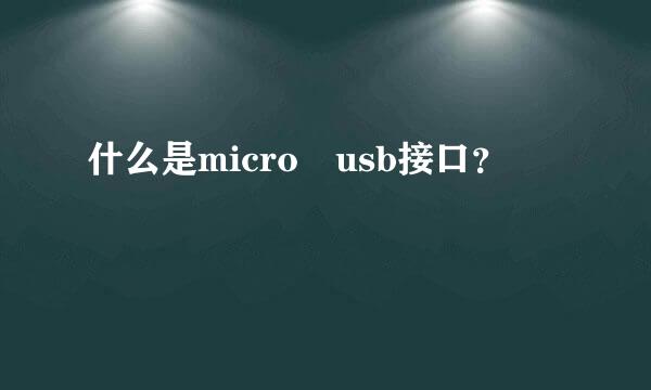 什么是micro usb接口？