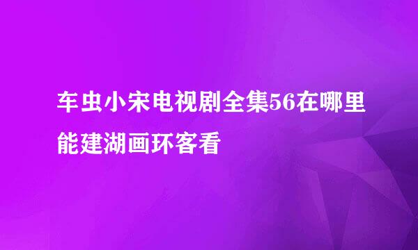 车虫小宋电视剧全集56在哪里能建湖画环客看