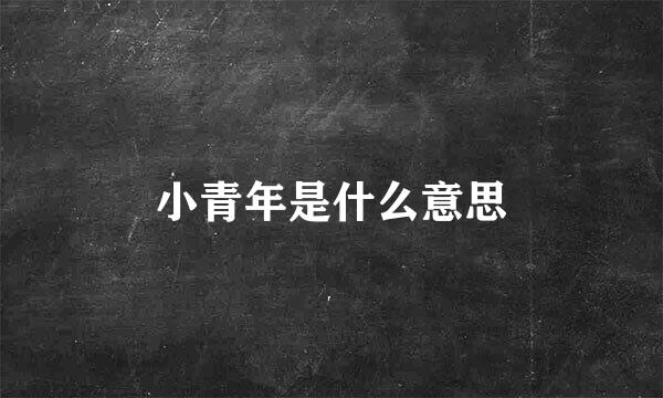 小青年是什么意思