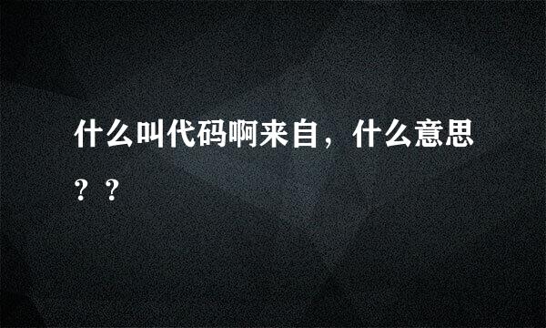 什么叫代码啊来自，什么意思？？