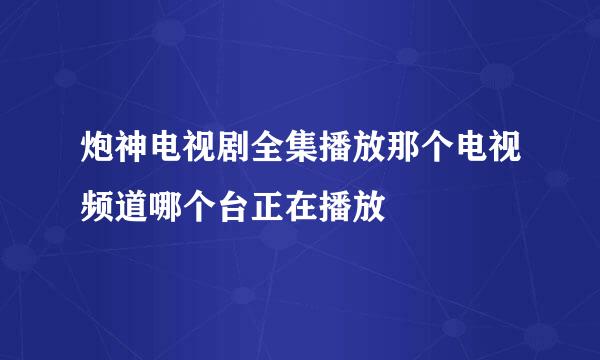 炮神电视剧全集播放那个电视频道哪个台正在播放