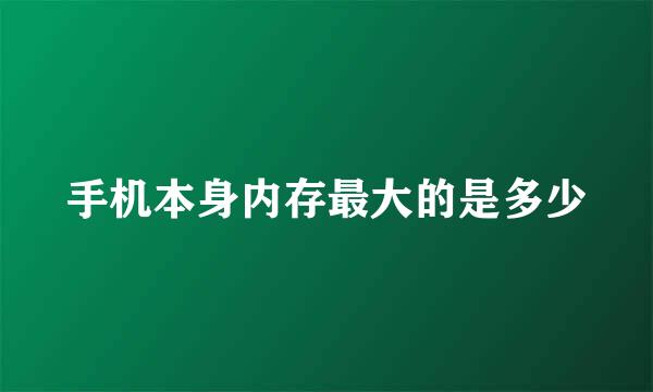 手机本身内存最大的是多少