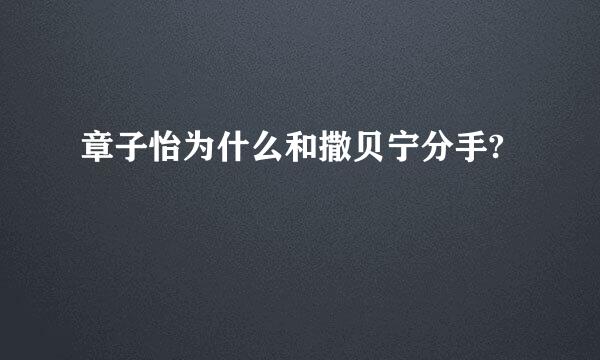 章子怡为什么和撒贝宁分手?