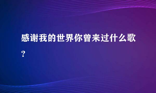 感谢我的世界你曾来过什么歌？