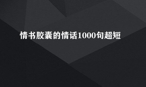 情书胶囊的情话1000句超短