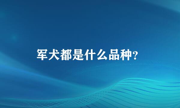 军犬都是什么品种？