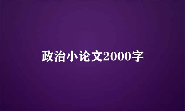 政治小论文2000字